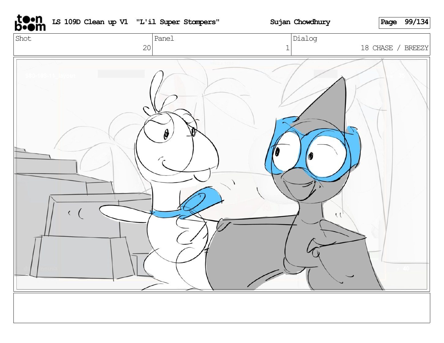L'il Super Stompers storyboard panel